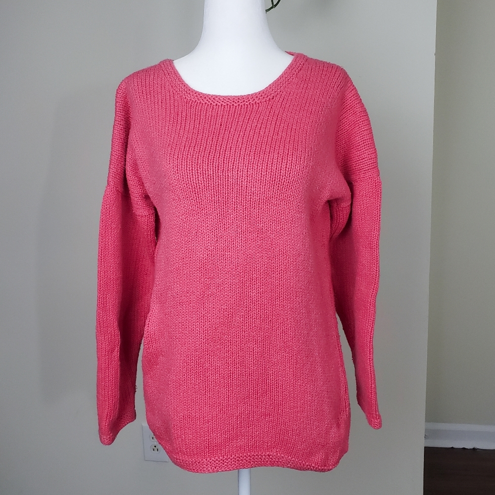 Pink/Coral Knit Sweater by Nantucket Designer Knits